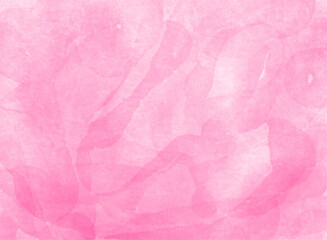 ピンク色の水彩テクスチャ背景、水彩で描いた背景イラスト、水彩絵の具で滲ませた背景イラスト