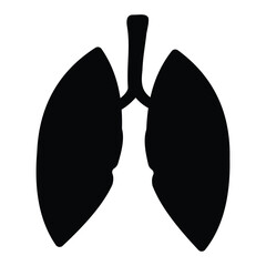 Pair of lungs icon in grey scale isolated on white background.