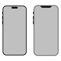 smartphone icon in grey scale isolated on white background.