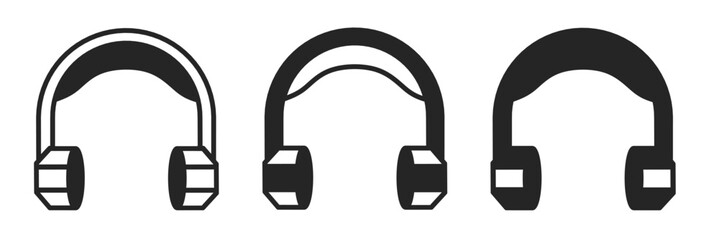 Headset icon on white background. Vector logo headset illustration.