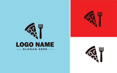 Pizza restaurant icon Pizzeria Pizza joint Pizza parlor flat logo sign symbol editable vector