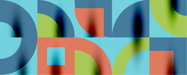 Neo memphis geometric pattern with circles, squares. Pop art abstract background for covers, banners, flyers and posters and other templates