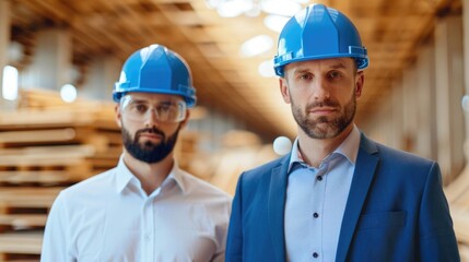 Family Participating in New Construction Building Walkthrough with Builder in a Deep Depth of Field Environment Showcasing the Architecture and Engineering of the Project Site