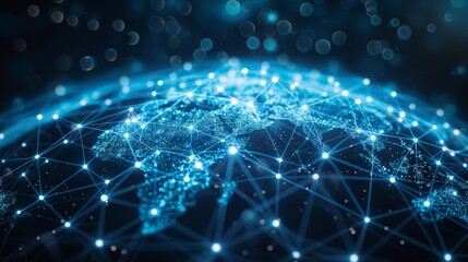 Obraz premium network of digital devices spanning the globe, symbolizing global connectivity