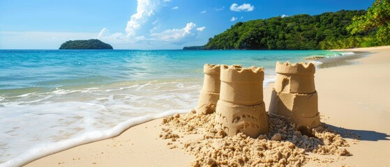 sand castle on a beautiful beach