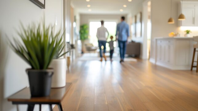 Bright and airy living room interior with wooden floors minimal decor and an inviting atmosphere during a real estate open house event where potential buyers can explore and inspect the property