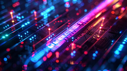 Close-up of a digital thermometer with abstract light patterns
