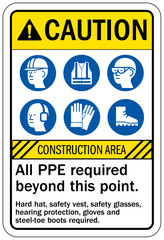 Fototapeta premium Construction site safety sign