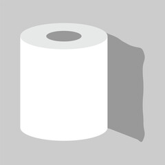 toilet paper icon in grey scale isolated on white background.