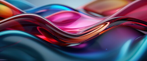 3D Glass Abstract Background, A 3D Illustration Rendering A Holographic Spectrum Plastic, Creating A Modern And Vibrant Look