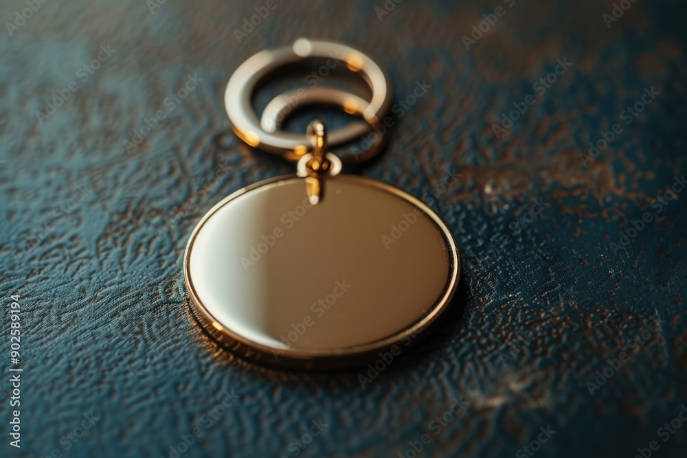 Aufkleber a close-up view of a keychain lying on a leather surface