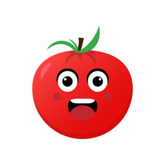 Tomato icon emoji vector illustration. Illustration tomato isolated on white backgrounds