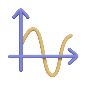 3D Mathematical Graph with Curved Line