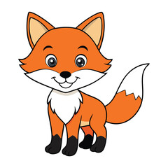 Baby Fox Animal isolated flat vector illustration