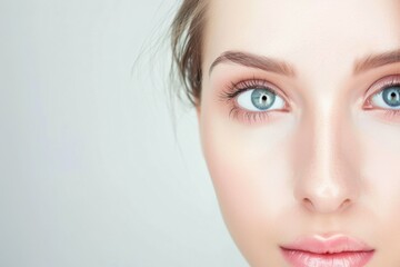 Fototapeta premium Captivating Portrait Of Tiana Displaying Radiant Blue Eyes Under Soft Natural Light