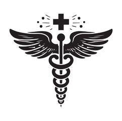 Caduceus Snake Medical Health Logo Symbol