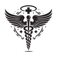 Caduceus Snake Medical Health Logo Symbol