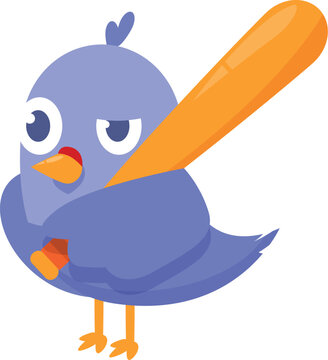 recommend clip art: Cartoon blue bird holding a baseball bat, looking angry and ready to swing