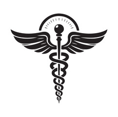 Caduceus Snake Medical Health Logo Symbol