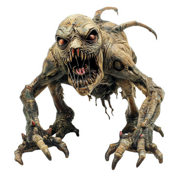 Scary creature isolated on transparent or white background