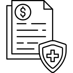 Medical insurance vector icon in line style 