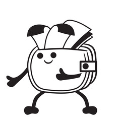 money wallet cute character vector silhouette