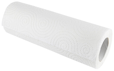 Roll of paper towels isolated on a transparent background. Full depth of field.