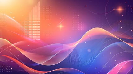 Abstract Wave Background With Gradient Colors
