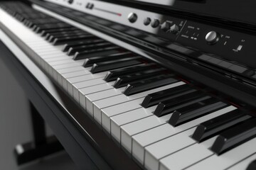 Modern electronic music. The electric piano produces sound electronically concept