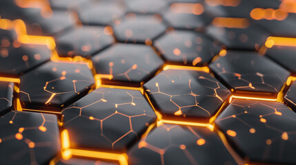 Hexagonal abstract technology background. electric glow hexagonal background