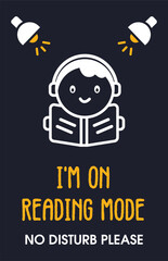 a poster or tshirt design for a little boy that says he is in reading mode