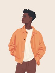 Fototapeta premium Self-Acceptance Concept with a Man, Aesthetic Background Generative AI