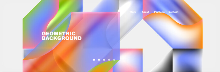 Colorful gradients with abstract geometric shapes. Vector Illustration For Wallpaper, Banner, Background, Card, Book Illustration, landing page