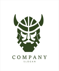 viking warrior face and helmet
