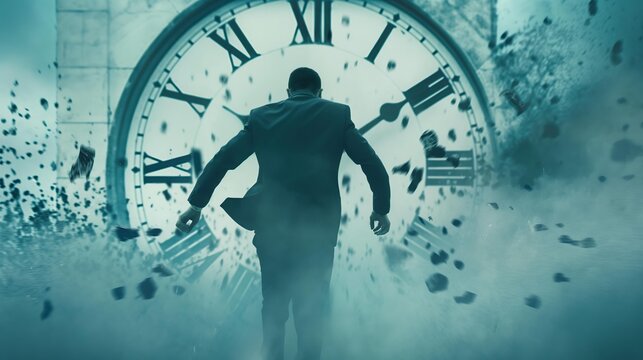 Businessman running out of time