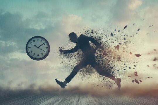 Businessman running out of time