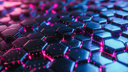 Obraz premium Hexagonal abstract technology background. electric glow hexagonal background