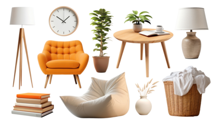 Home decor items png cut out set