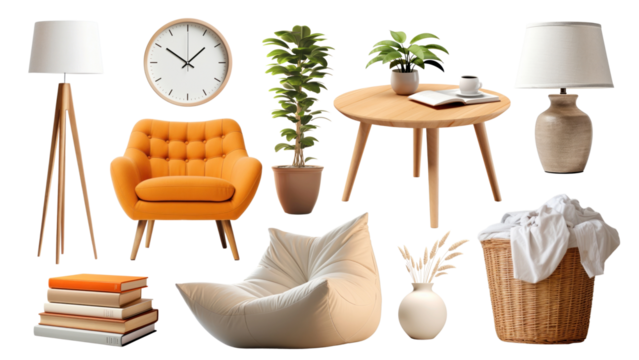 Home decor items png cut out set