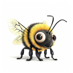 Fototapeta premium Bee Sustainable animal fashion cartoon isolated whitebackground 16:9