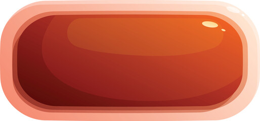 Orange rounded rectangle button glowing from within is waiting to be pressed