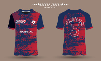Soccer jersey mockup t-shirt round neck design. © kamrunnahar