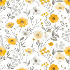 gift wrapping paper flower yellow and white