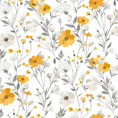 gift wrapping paper flower yellow and white