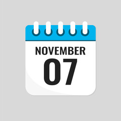 Icon page calendar day - 7 November
