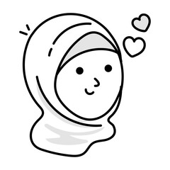 Cute cartoon character of a muslim girl 