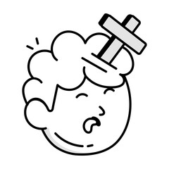 A hand drawn icon of christian man 

