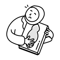 A hand drawn icon of muslim faith 

