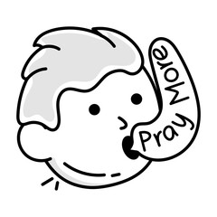 Doodle icon showing a boy praying 

