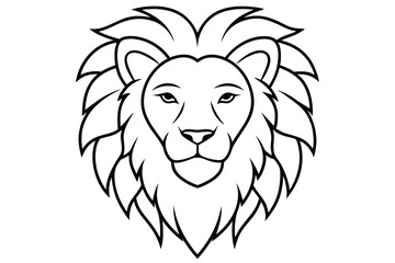 Lion head line art illustration